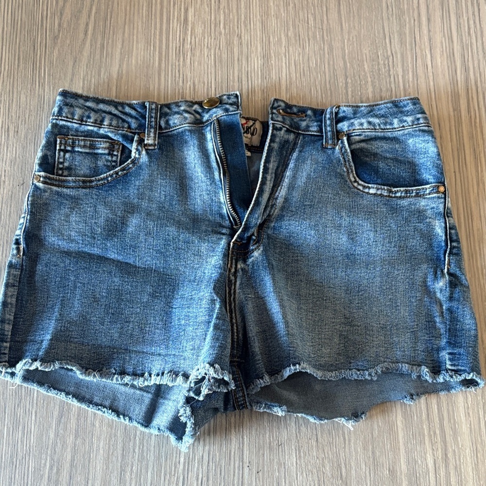 Denim Blvd Distressed Stretch Denim Shorts Size M
